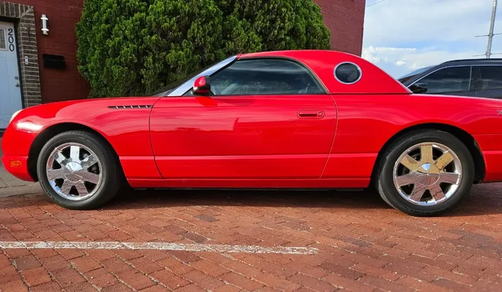Red Ford Thunderbird detailed in Slaton, TX