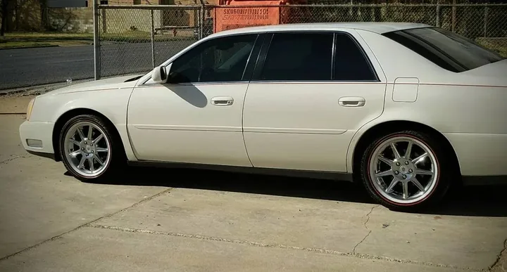 White Cadillac DTS detailed in Slaton, TX