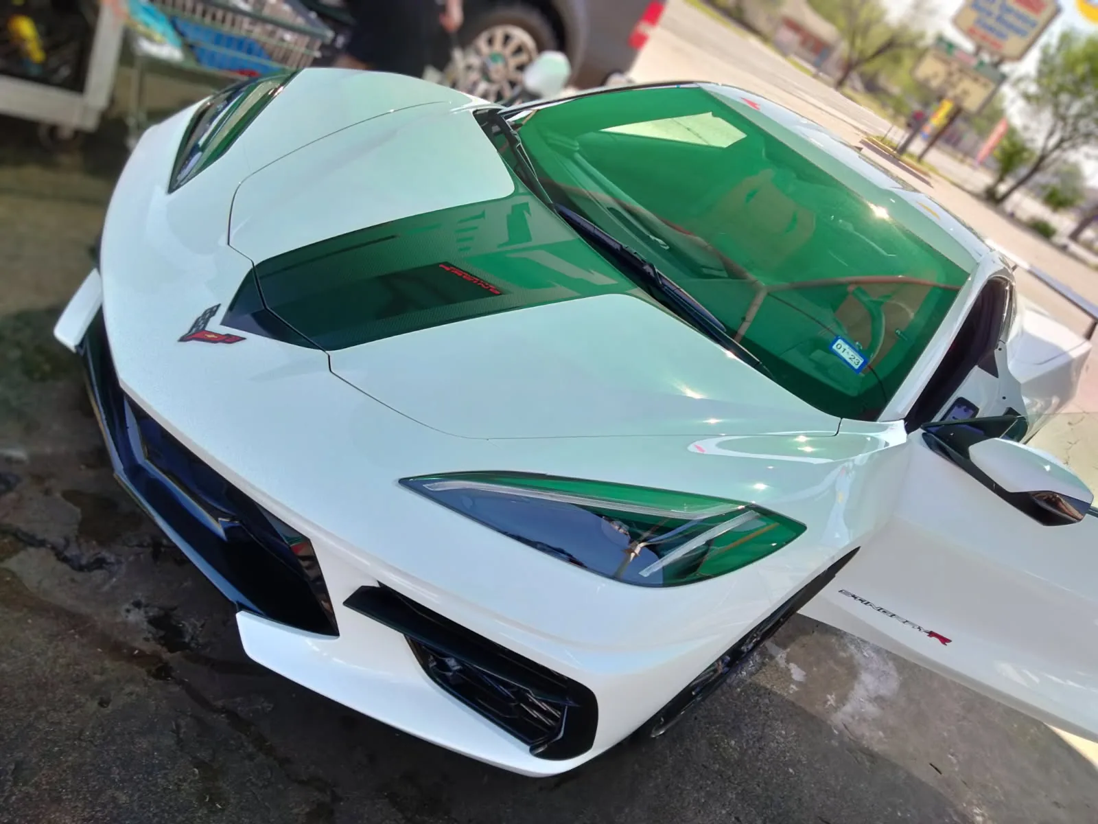 White Corvette C8 detailed by Delivery Detail Automotive in Slaton, TX