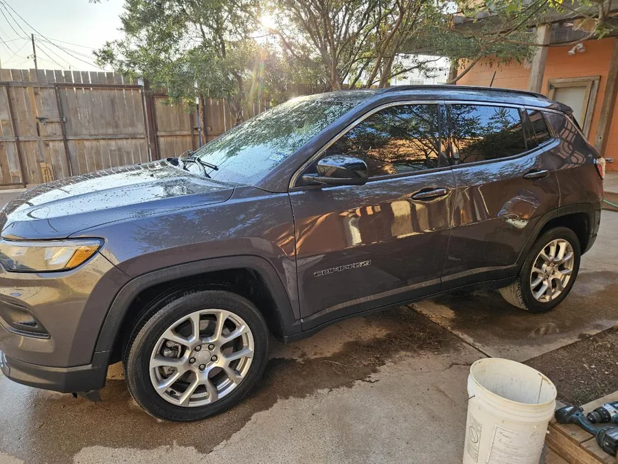 Jeep Compass being washed at Delivery Detail Automotive in Slaton, TX